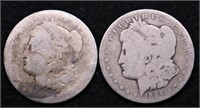TWO CULL SILVER DOLLARS