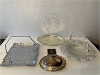 Lot of Assorted Silver Plate & Non-Silver Trays
