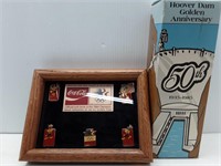 '84 COCACOLA OLYMPIC PINS & HOOVER DAM COKE BOTTLE