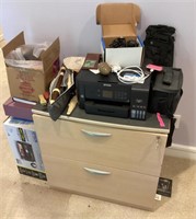 File cabinet, Epson printer, and contents