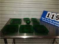 Lot of Forest Green Depression Glass Dishes