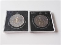 2 Early Queen Elizabeth Coins in Case