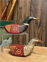Two Bundy & Co Golf Club Duck & Goose Carvings