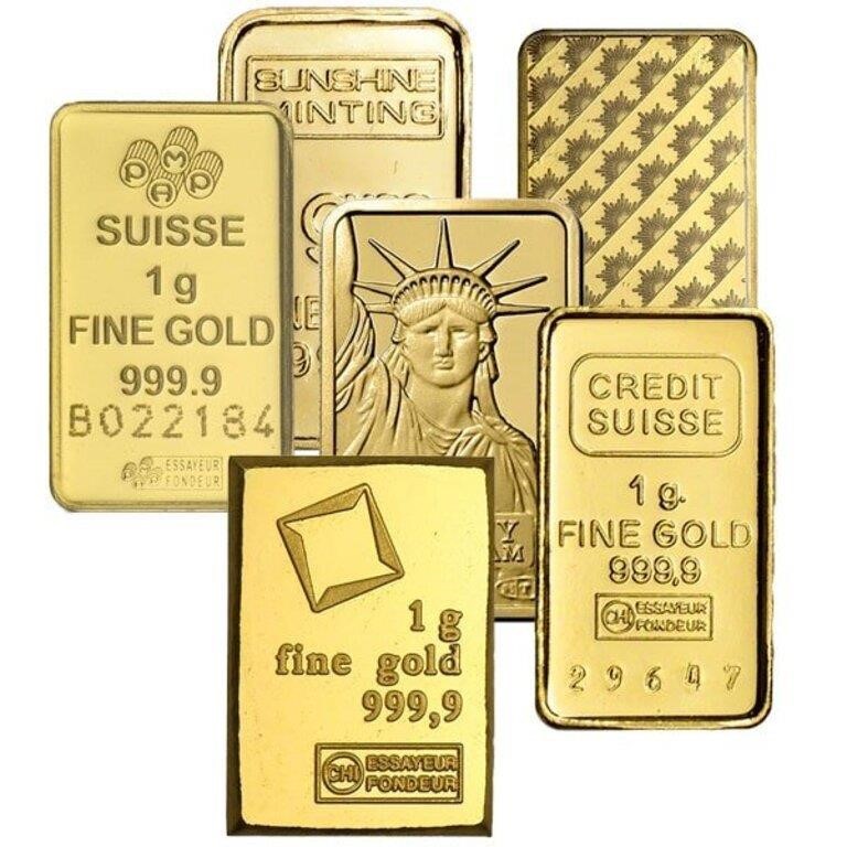 1 Gram - .999 Fine Gold Bar (Bar is our choice)