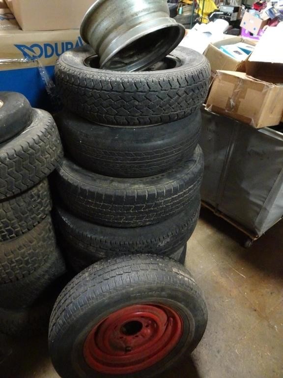 Lot of Misc. Car Tires & Rims