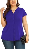 P3476  Button Down Shirt, Royal Blue-1X