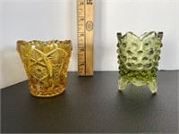 Green and Amber Toothpick Holders