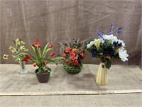 Assorted fake flower bouquets