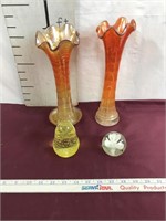 Two Beautiful Carnival Glass Vases, Two