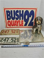 Bush 92 sign, license plates, +