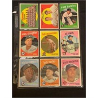 (16) 1959 Topps Baseball With Stars/hof