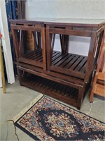 Wood Coffee Table and 2 Side Tables