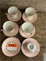 Vintage Pink Tea Cups & Saucers