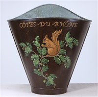 Cotes-Du-Rhone Tin Tole Painted Container