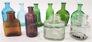 (10) Miniture Wheaton Glass Bottles