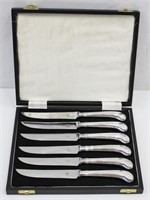 6pc Sheffield Steel Pistol Handled Steak Knives