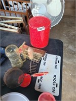 CLEANUP LOT- MASHER, TIN, STRAINER, HOLDERS, ETC