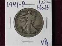 1941 P WALKING LIBERTY 1/2 DOLLAR 90% VG