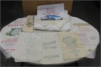 7 Vintage Cloth Flour / Sugar Sacks & Tablecloth