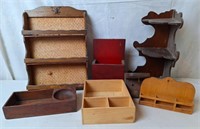 Spice Rack, Corner Shelf, Wood Divided Organizers