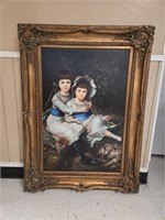 Vintage Sisters Oil Painting