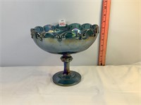 Indiana Carnival Glass Pedestal Bowl