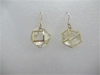 Gold colored dangly earrings