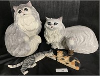 Large Ceramic Cat Figures, Resin & Wood Figures.