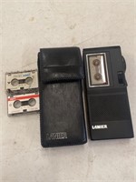 VTG Lanier Mini Cassette Recorder In Leather Case