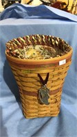 1998 longaberger basket signed and dated with the