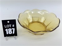 Vintage Yellow Glass Fruit Bowl