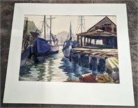 (DD) Dock view Watercolor on paper by Daniel (?)