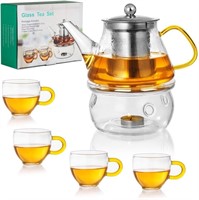 Glass Teapot Set - Stovetop & Microwave Safe Glass