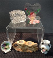 Miniature Lot-Plate/Bud Vase/Heart/Etc. 6-pc