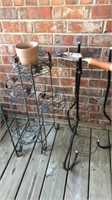 2 small plant stands