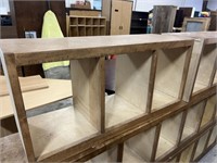 3 ROWS OF CUBICLE SHELVES