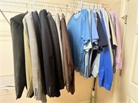 Men's Clothing Lot- Suit Jackets, Button Ups+