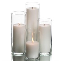 Pillar Candles Cylinder Holders Set of 4. See