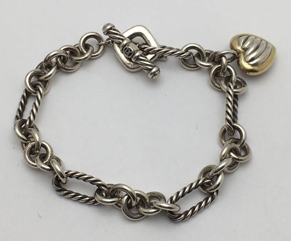 David Yurman Sterling And 18k Gold Bracelet