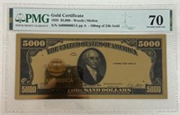 1928 $5,000 24K GOLD CERTIFICATE