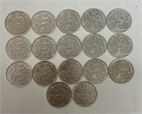 (17) 20c SILVER REPUBLIQUE COINS