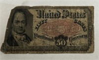 1875 50c FRACTIONAL CURRENCY BANKNOTE