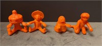 Set of 4 Orange Pencil Toppers
