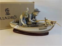 Lladro Fishing with Gramps #5215 - 15.5" Long