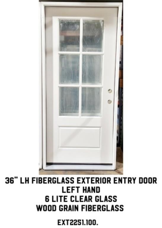 36" LH Fiberglass Exterior Door