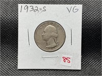 1932S WASHINGTON QUARTER VG