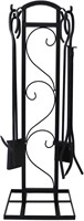33in Fireplace Tools Sets 5 Pieces Wrought Iron