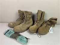 Two Size 12 Military Steel Toe Boots