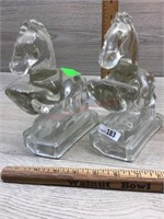 GLASS HORSE BOOKENDS GLASS HORSE BOOKENDS