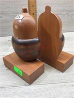WOOD BOOKENDS WOOD BOOKENDS